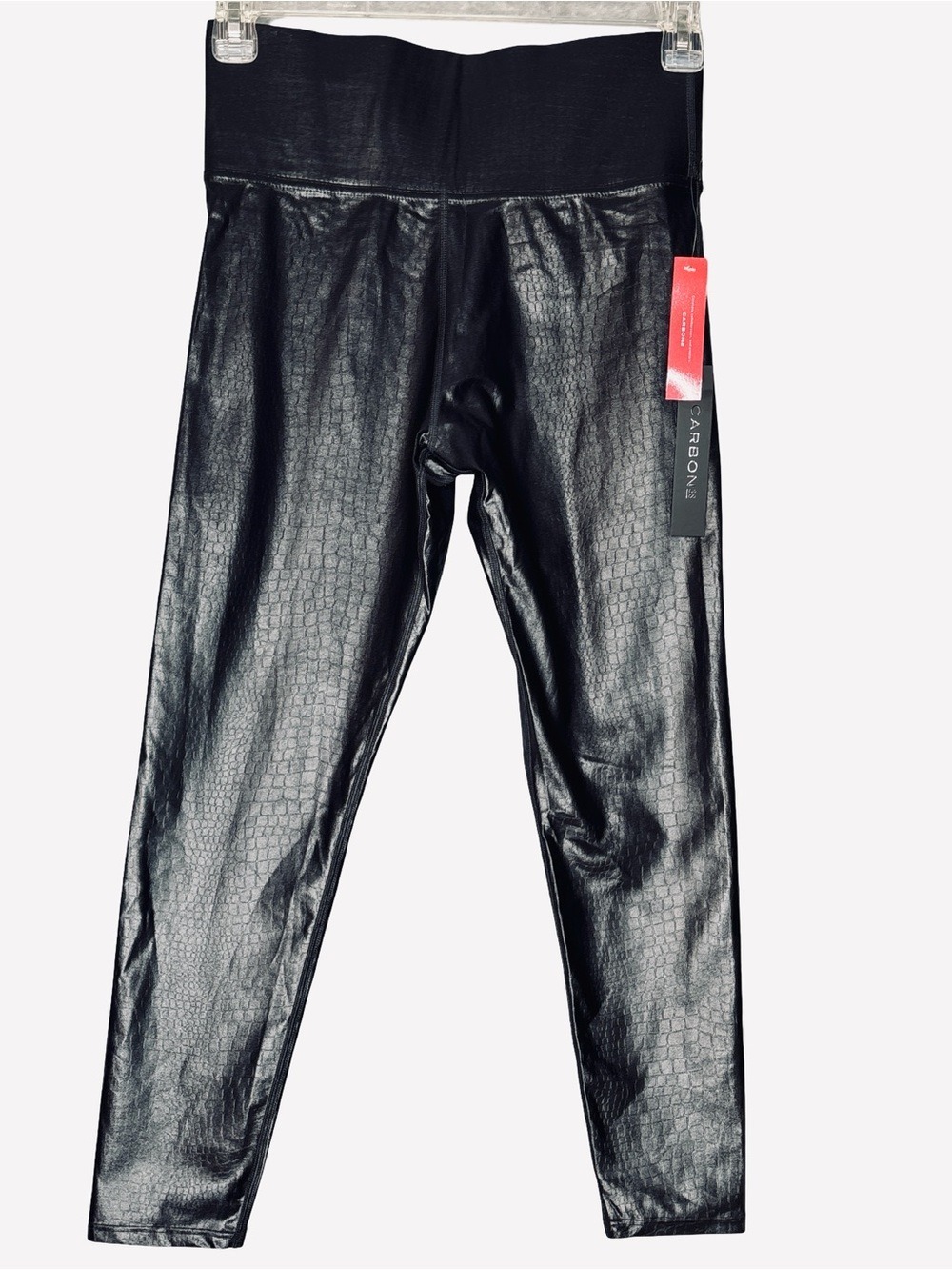 Carbon38 Croc-Embossed Faux-Leather Leggings, Large, NWT